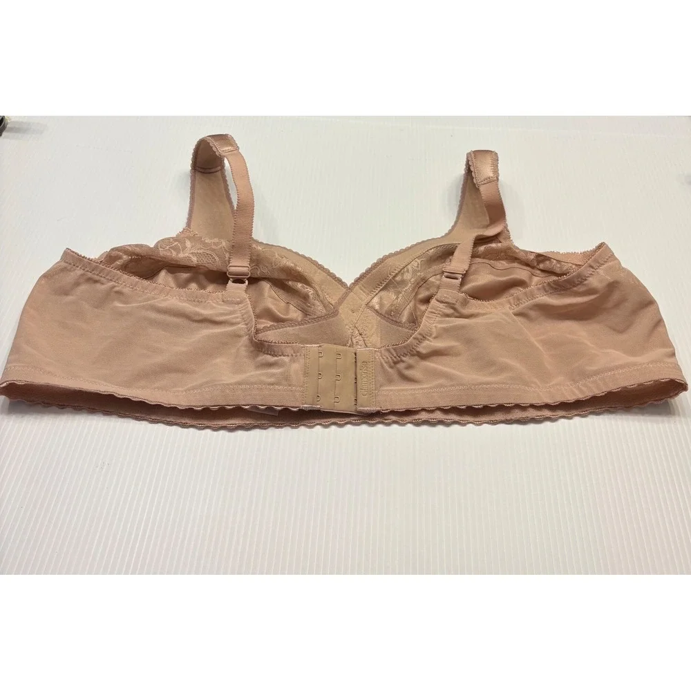 Glamorise MagicLift Bra Womens 54C Nude Lace Trim Wirefree Support 1000 Lingerie
